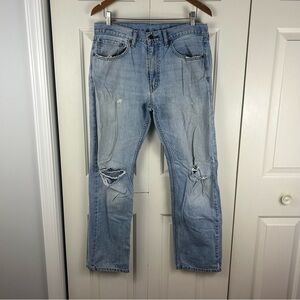 Destroyed Levi’s Jeans Size 34 x 32 Distressed Worn Holes Ripped Fade Wear